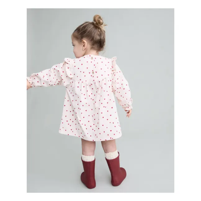 Robe Volants Mini Cœurs Bébé | Rose pâle