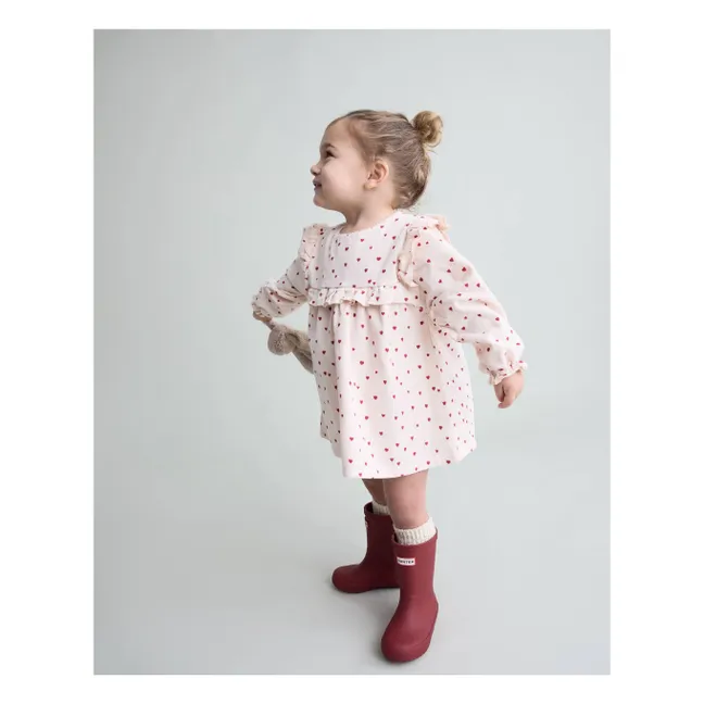 Robe Volants Mini Cœurs Bébé | Rose pâle