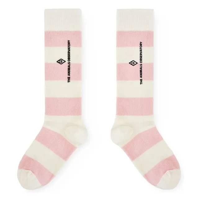 Chaussettes Worm Rayées | Rose pâle