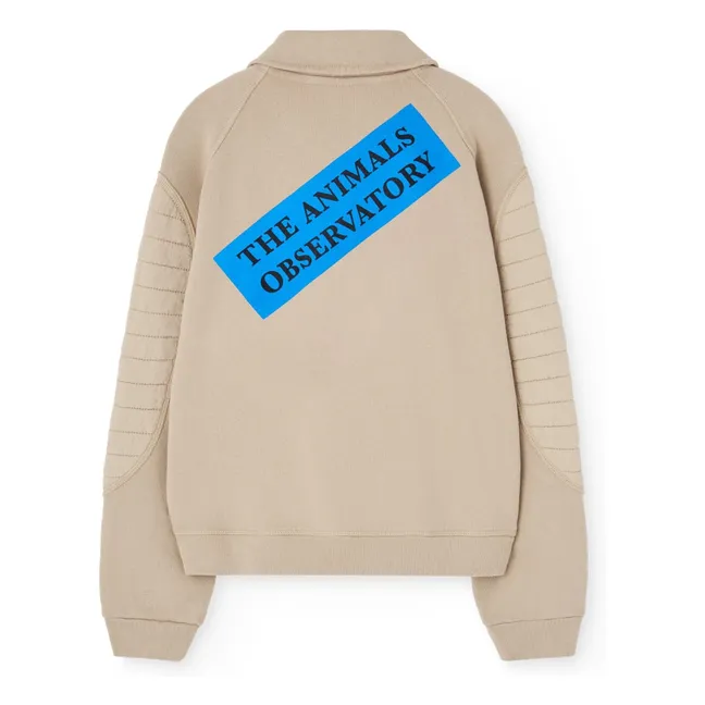 Seahorse quilted zip-up sweatshirt | Natural