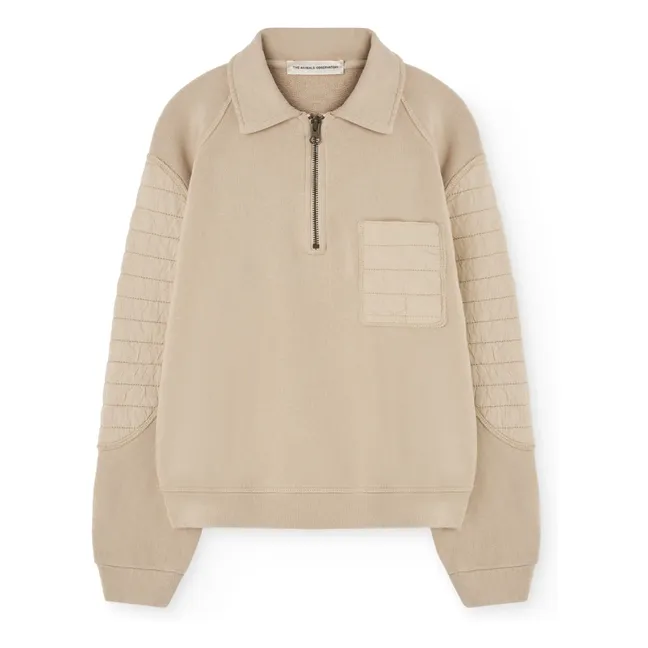 Seahorse quilted zip-up sweatshirt | Natural