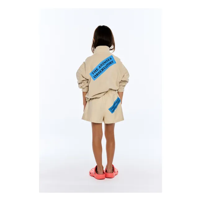 Seahorse quilted zip-up sweatshirt | Natural