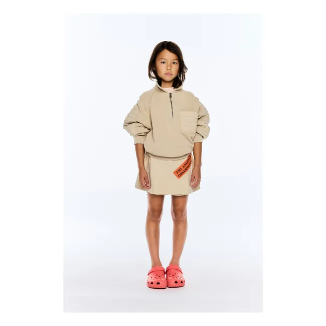 Seahorse quilted zip-up sweatshirt | Natural