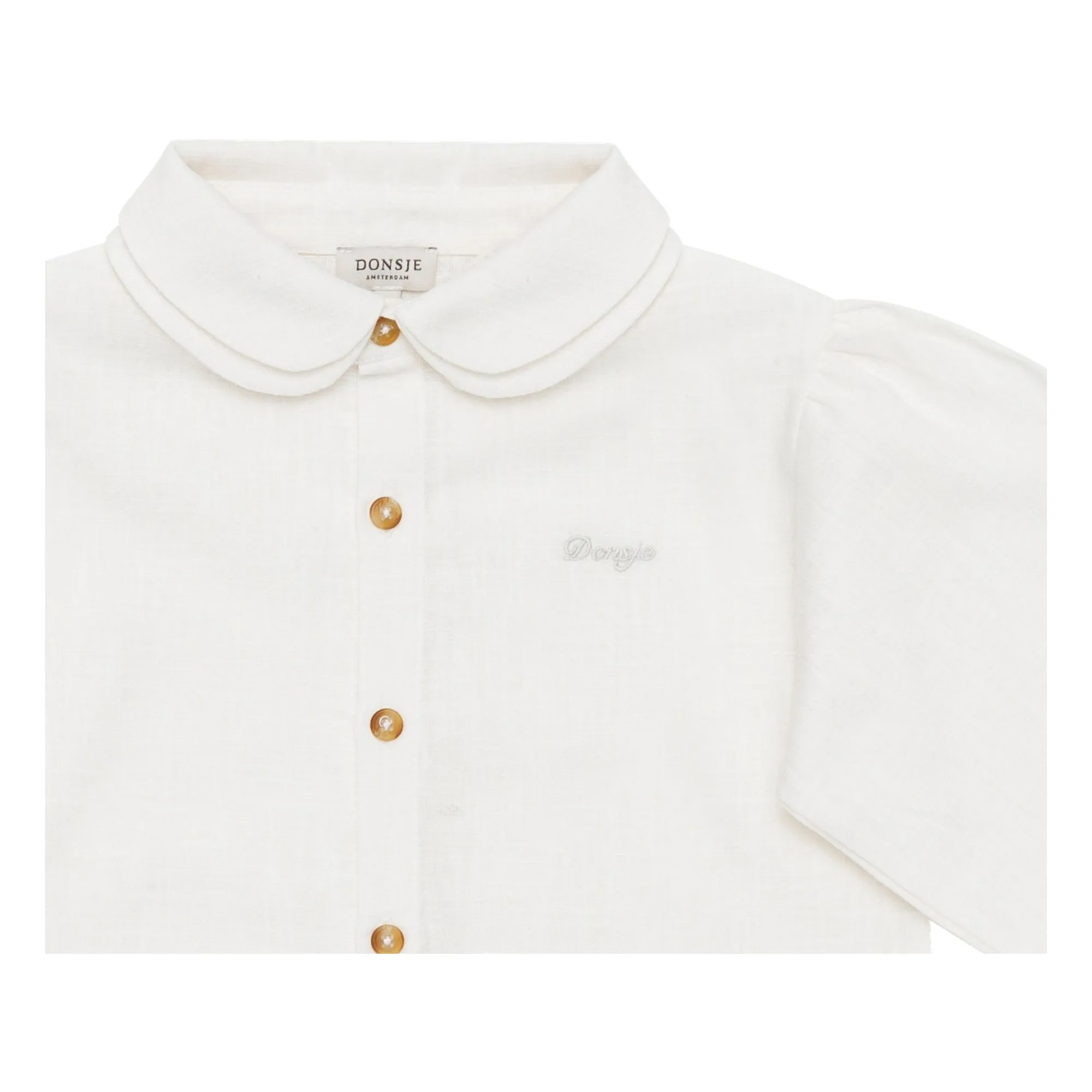 Blouse Col Claudine Anoeche Lin | Blanc- Image produit n°2