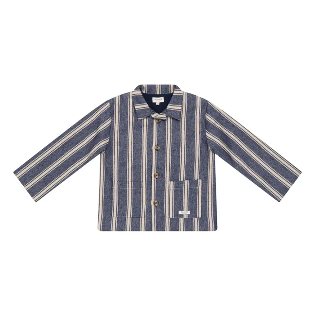 Veste Surchemise Henrik Rayée | Bleu