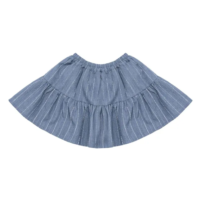 Jupe Lazie Rayée | Bleu jean