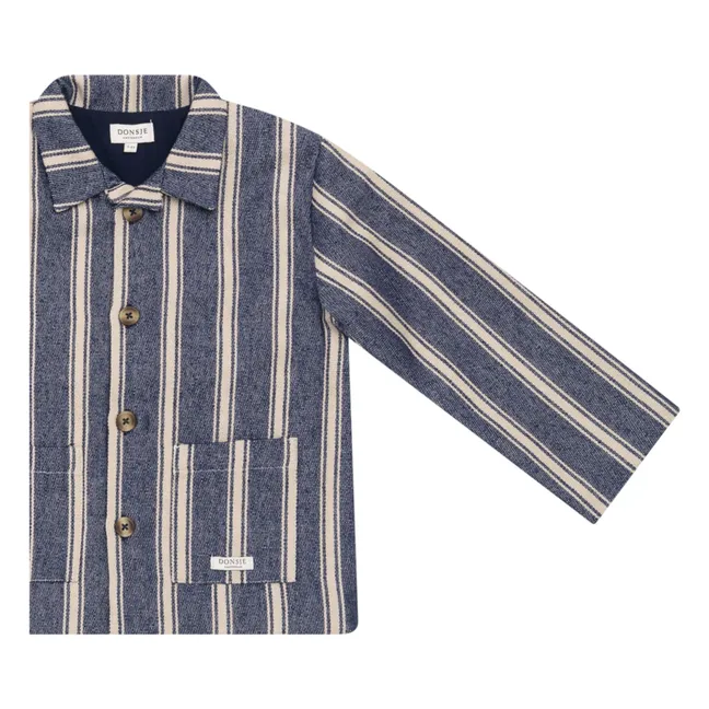 Henrik Stripe Overshirt Jacket | Blue