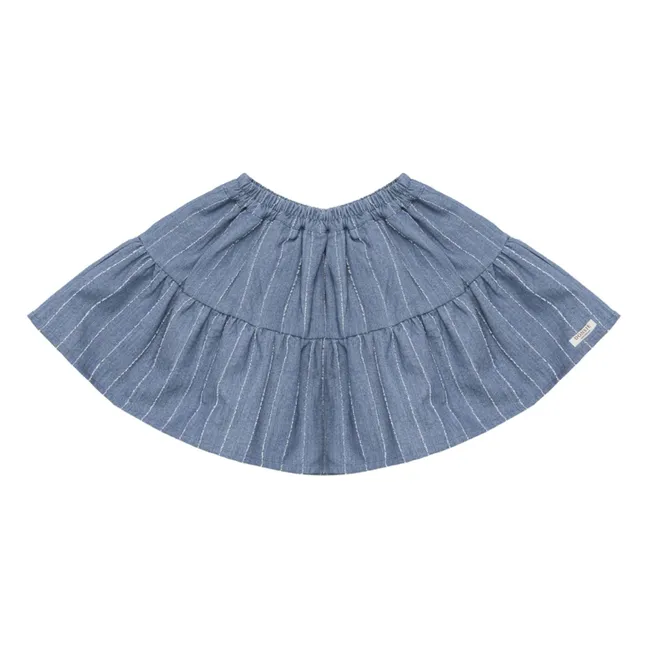 Jupe Lazie Rayée | Bleu jean
