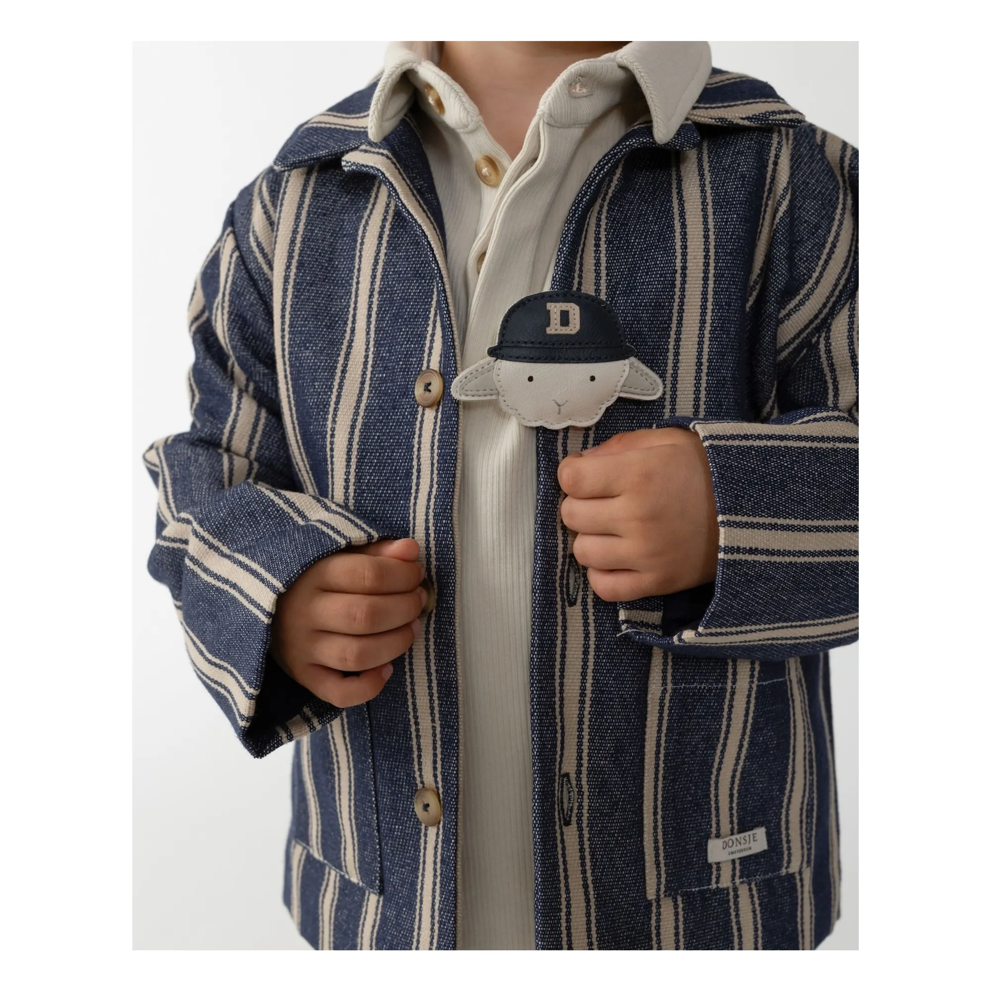 Veste Surchemise Henrik Rayée | Bleu- Image produit n°1