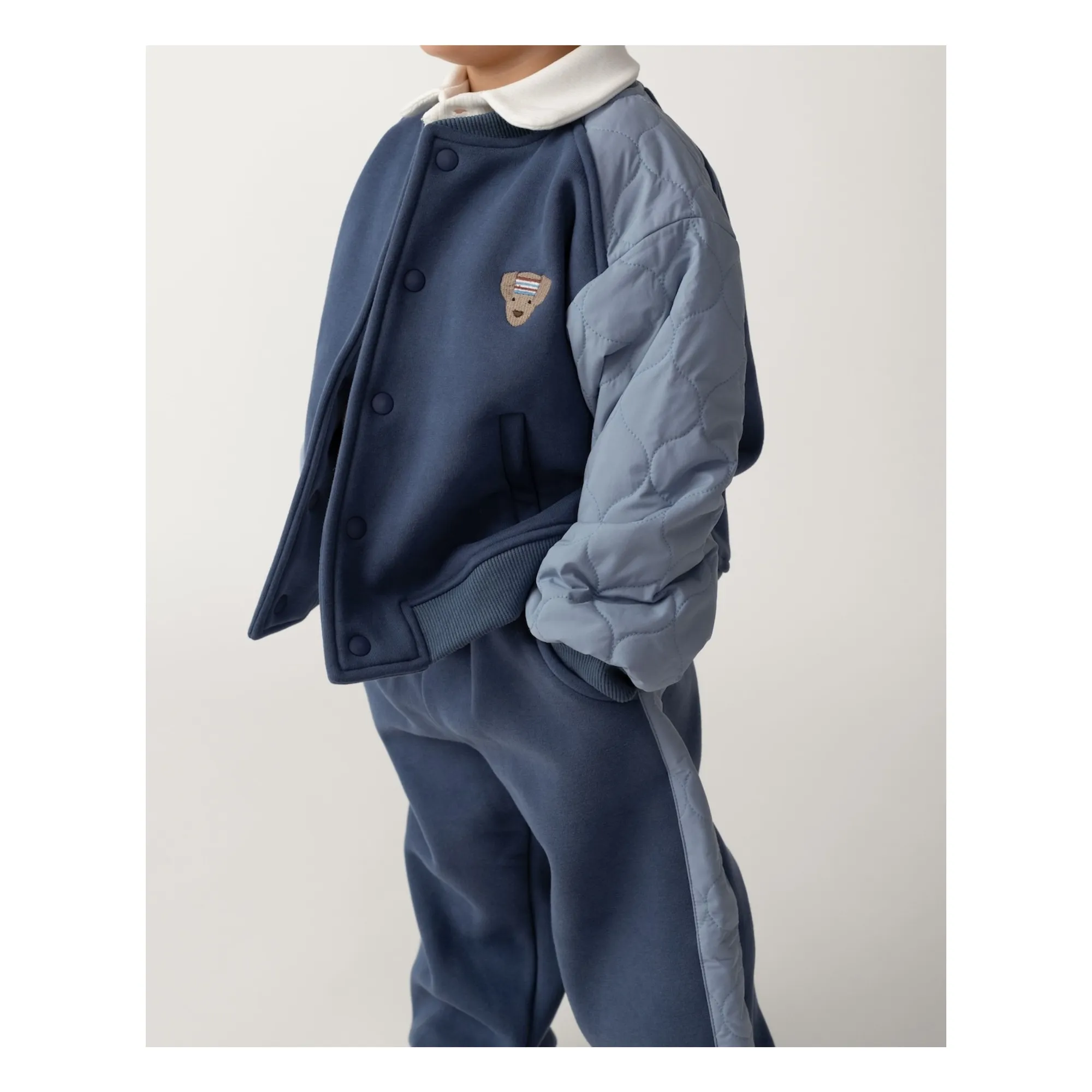 Bomber Bi-Matière Noal | Bleu foncé- Image produit n°1