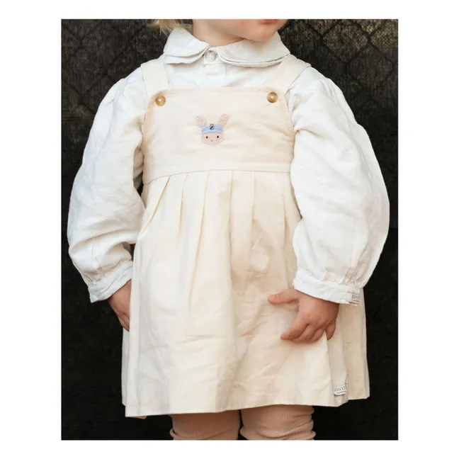Anoeche Blusa de Lino con Cuello Claudine | Blanco