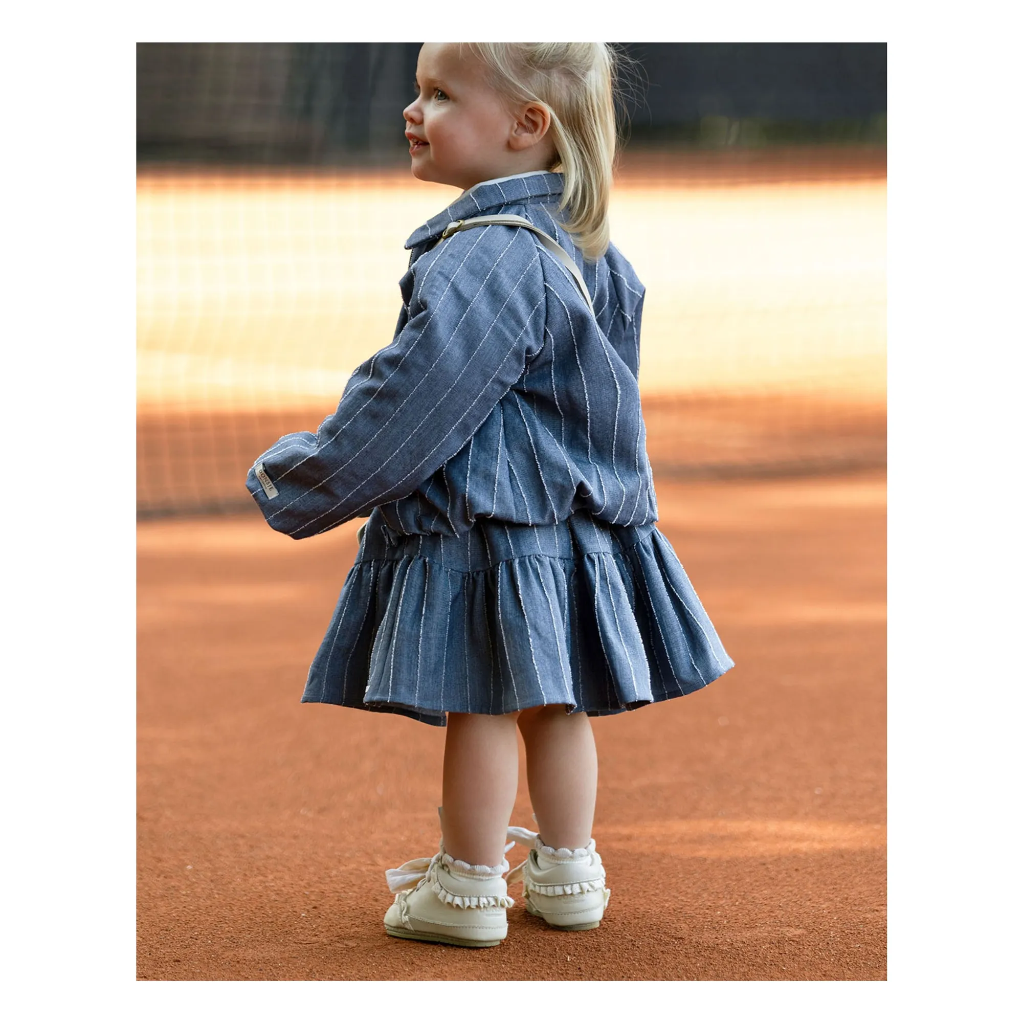 Veste Cyran Rayée | Bleu jean- Image produit n°1