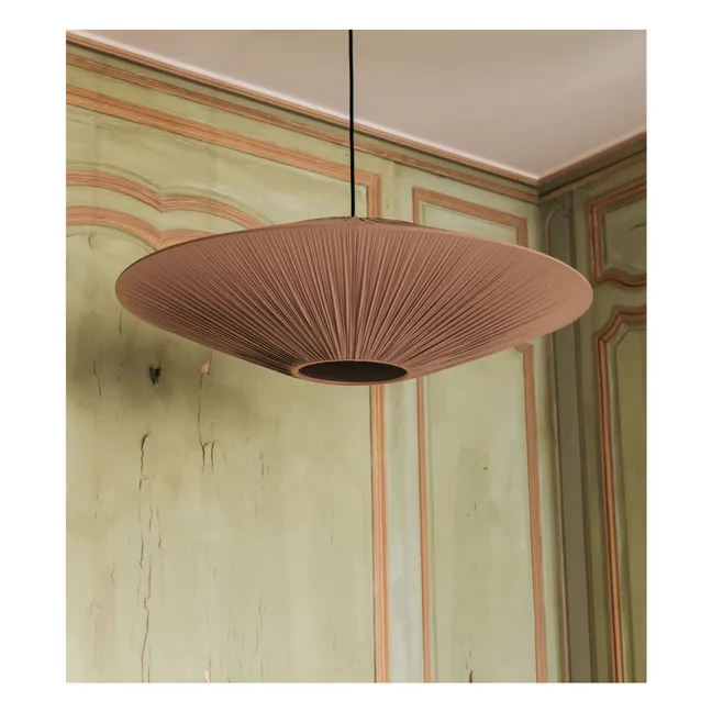Large Brera hanging lamp in pleated cotton - EU version (220 V) | Sand