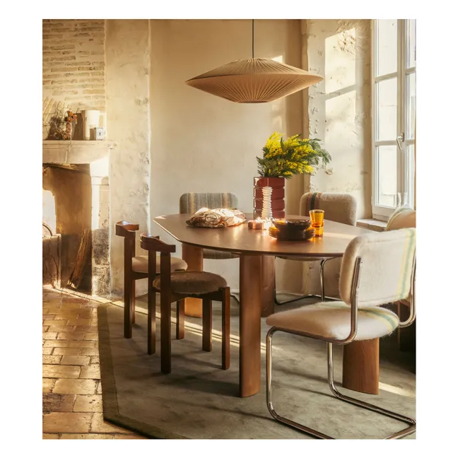Large Brera hanging lamp in pleated cotton - EU version (220 V) | Sand