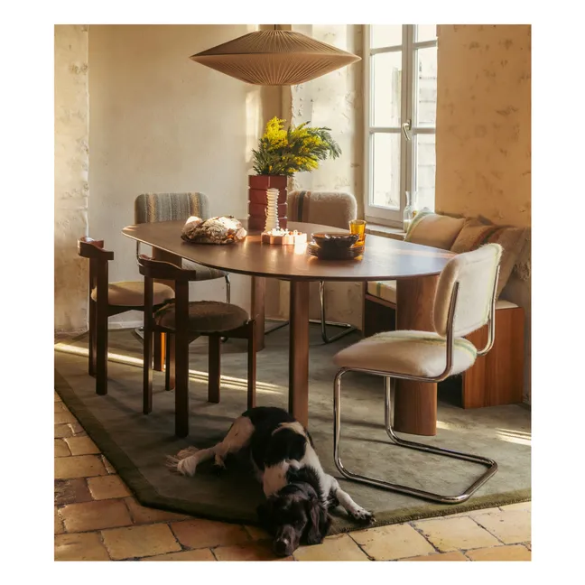 Chaise Classica en mohair à rayures  | Jaune