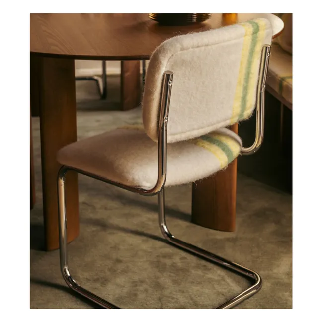 Chaise Classica en mohair à rayures  | Jaune