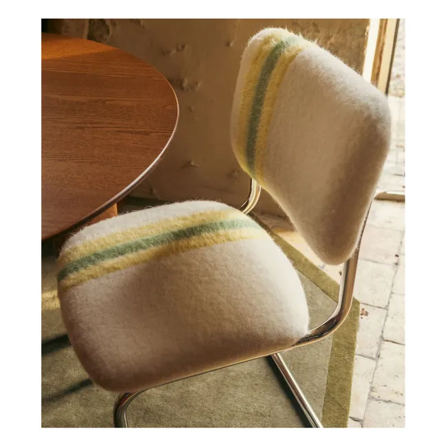 Chaise Classica en mohair à rayures  | Jaune
