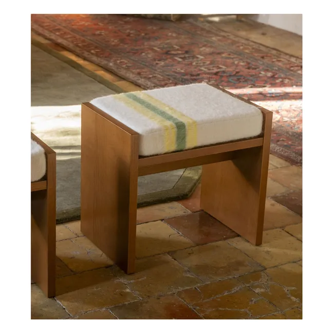 Chiesa Hocker aus Mohair mit Streifenmuster | Gelb