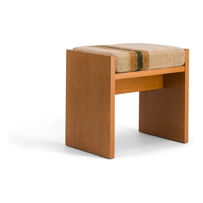 Chiesa Hocker aus Mohair mit Streifenmuster | Braun