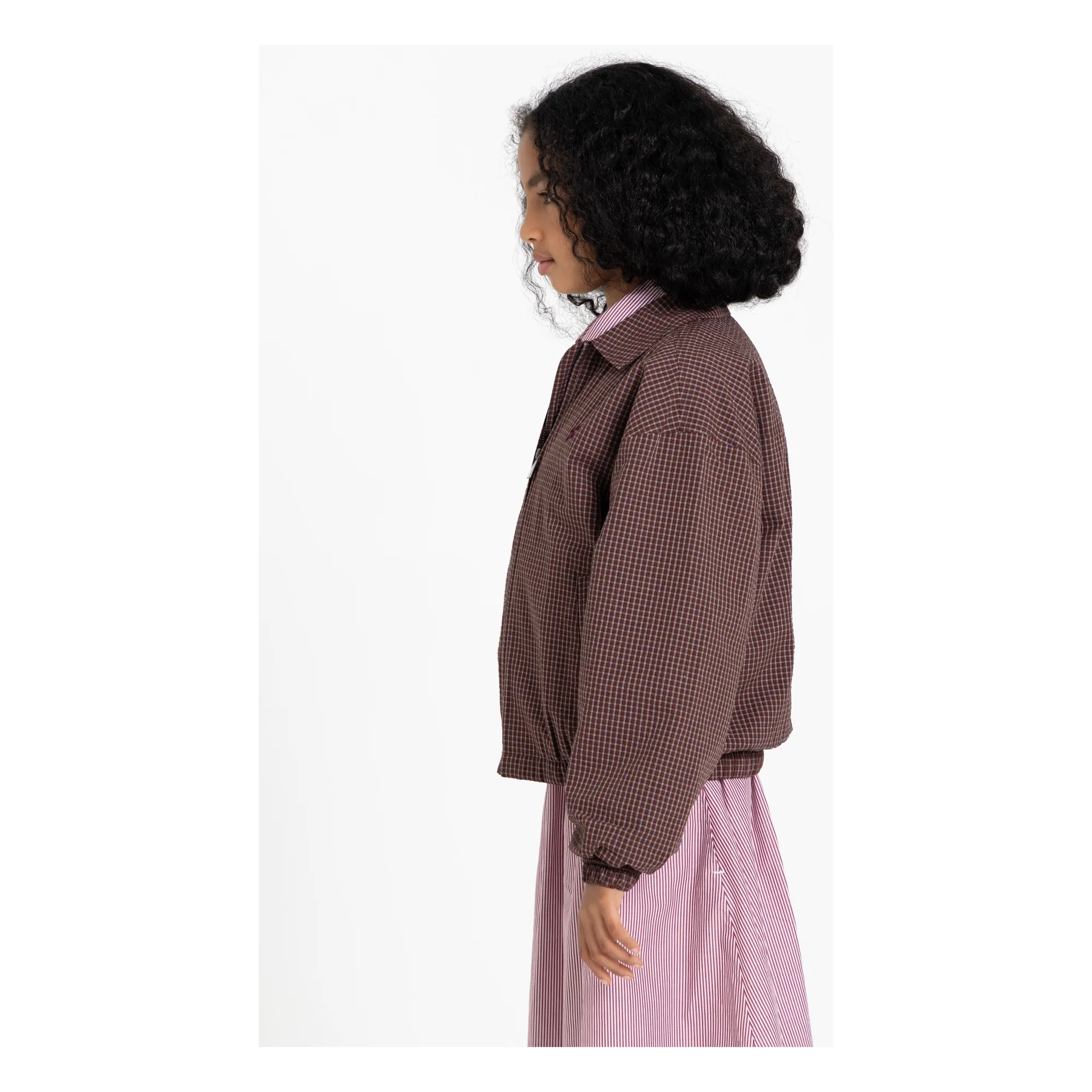 Veste Sage Carreaux | Marron foncé- Image produit n°2