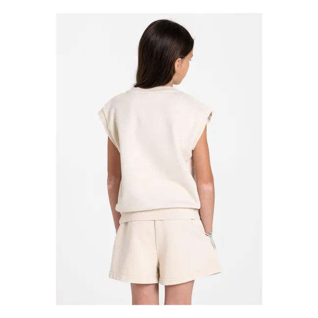 Sweat Sans Manches Inaya Cheval Coton Bio | Crème