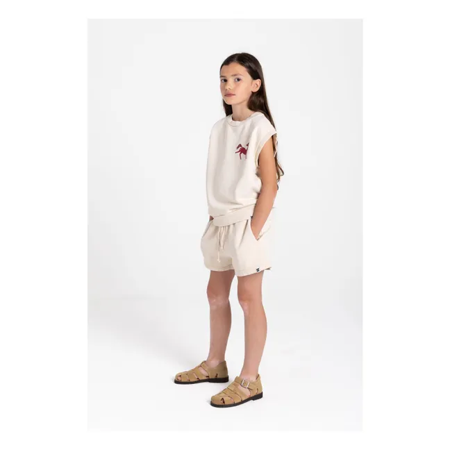 Sweat Sans Manches Inaya Cheval Coton Bio | Crème