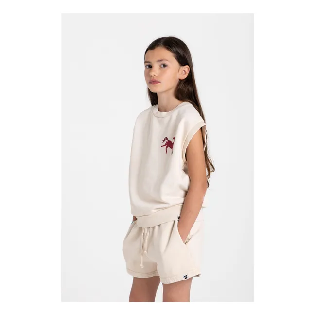 Sweat Sans Manches Inaya Cheval Coton Bio | Crème