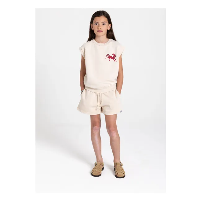 Sweat Sans Manches Inaya Cheval Coton Bio | Crème