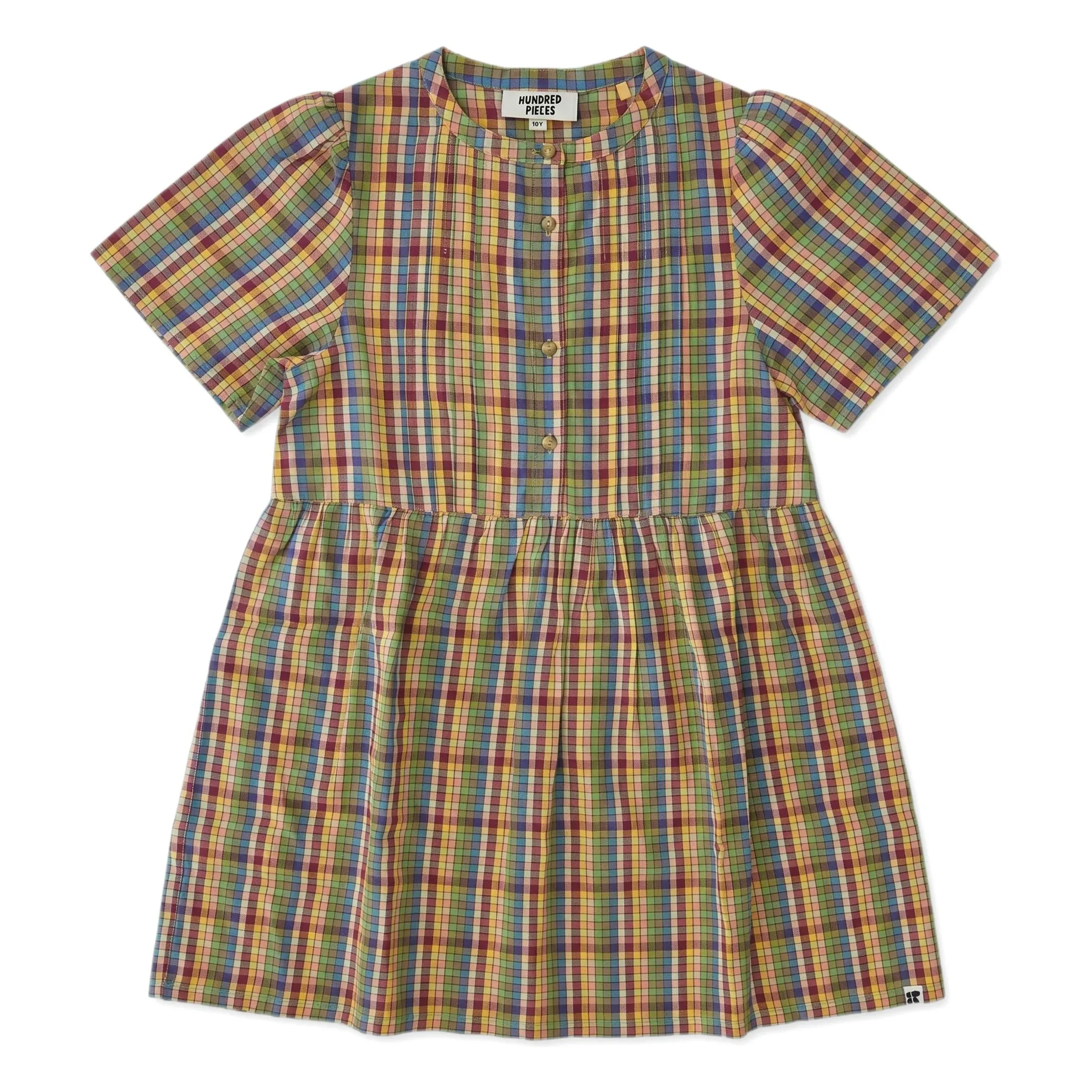 Hundred Pieces Green Dress Indie Carreaux