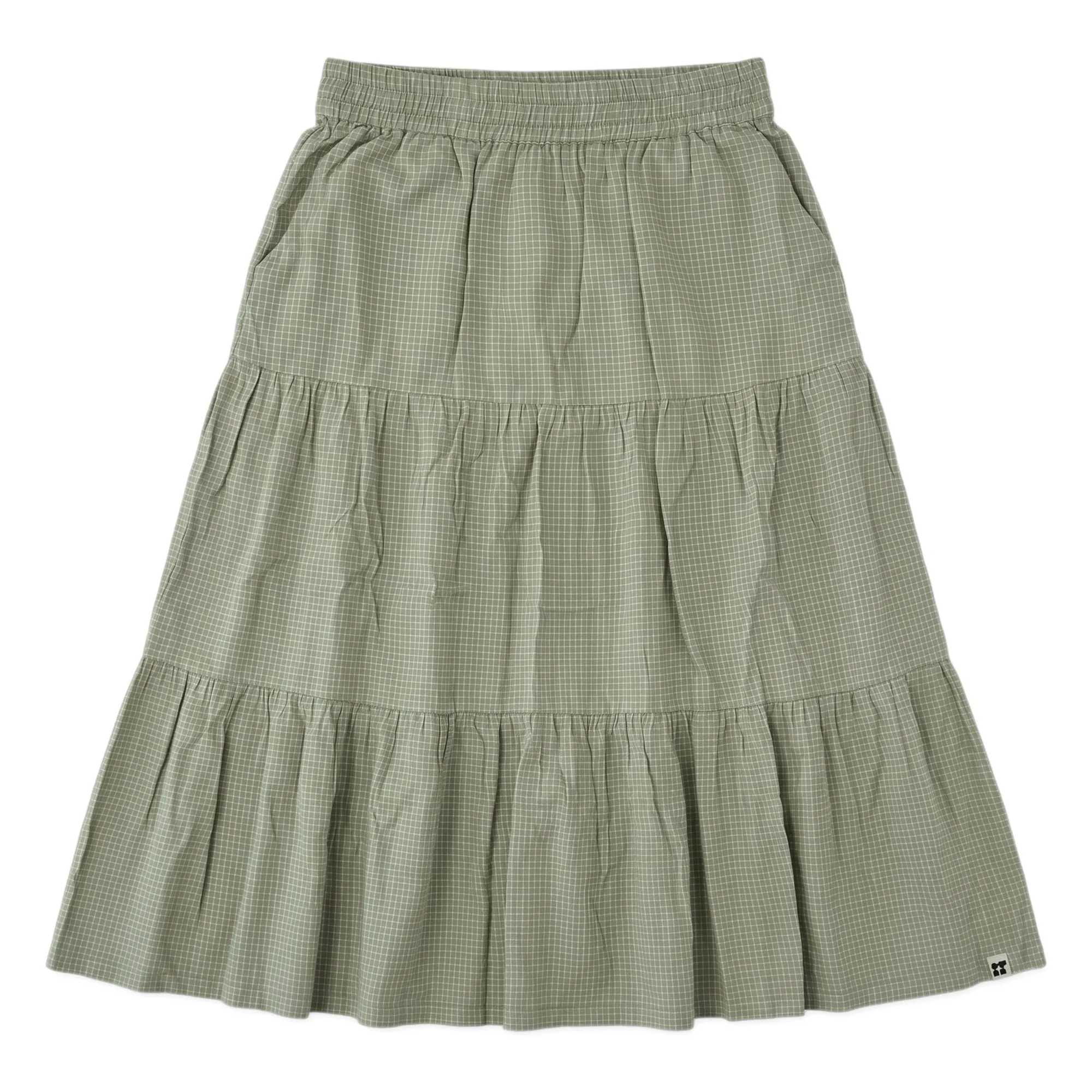 Hundred Pieces Almond Green Rosa Carreaux Skirt
