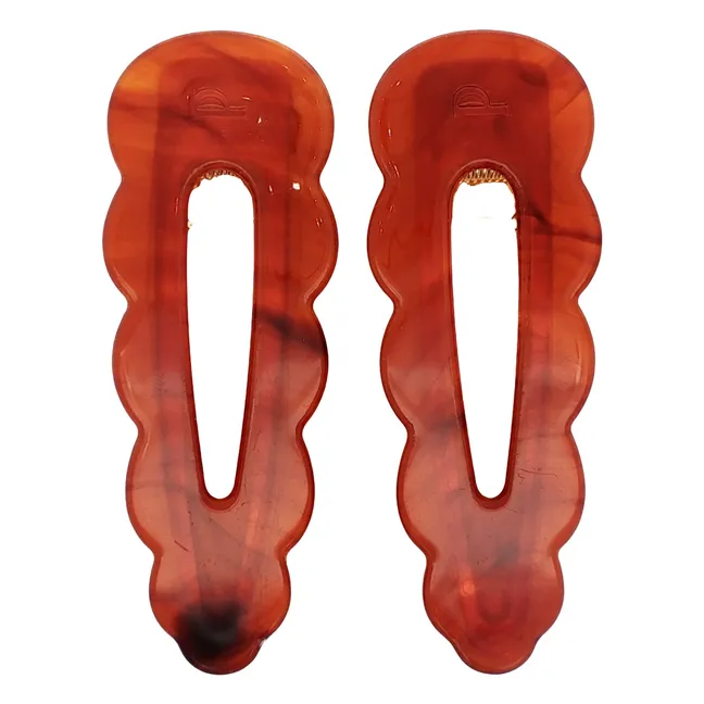 Barrettes signature - Rouge délicat