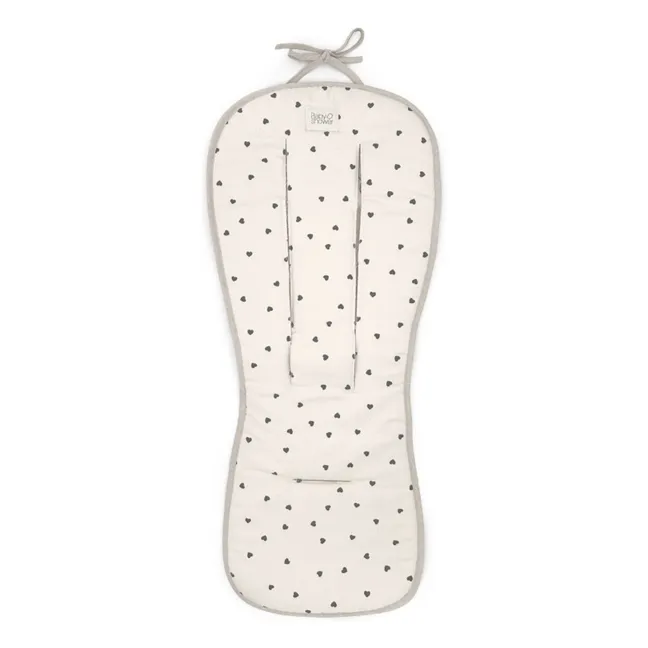 Coussin pour pousette compacte Cœurs | Ecru