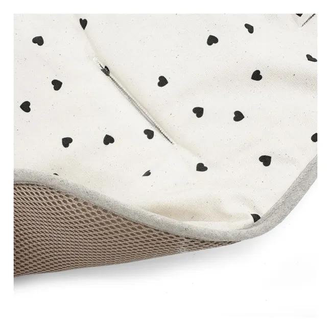 Coussin pour pousette compacte Cœurs | Ecru