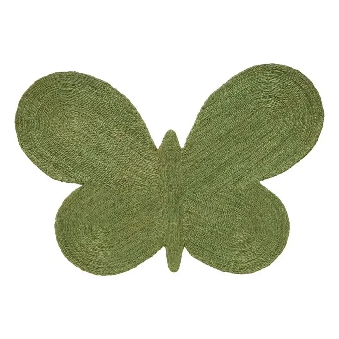 Tapis en jute Butterfly, Lucia Eames | Vert mousse- Image produit n°0
