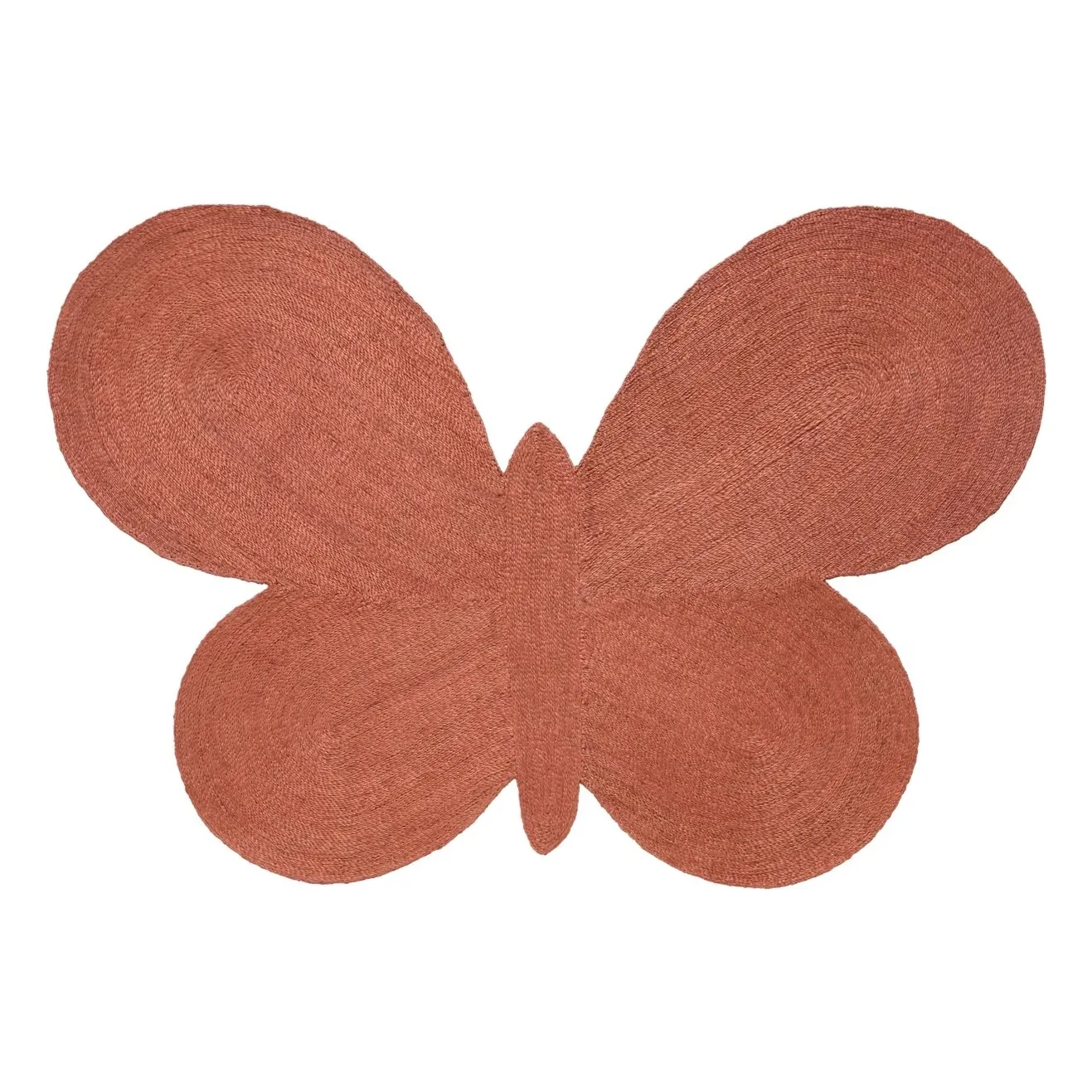 Tapis en jute Butterfly, Lucia Eames | Terracotta- Image produit n°0