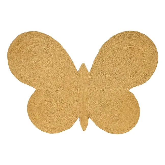Tapis en jute Butterfly, Lucia Eames | Ocre