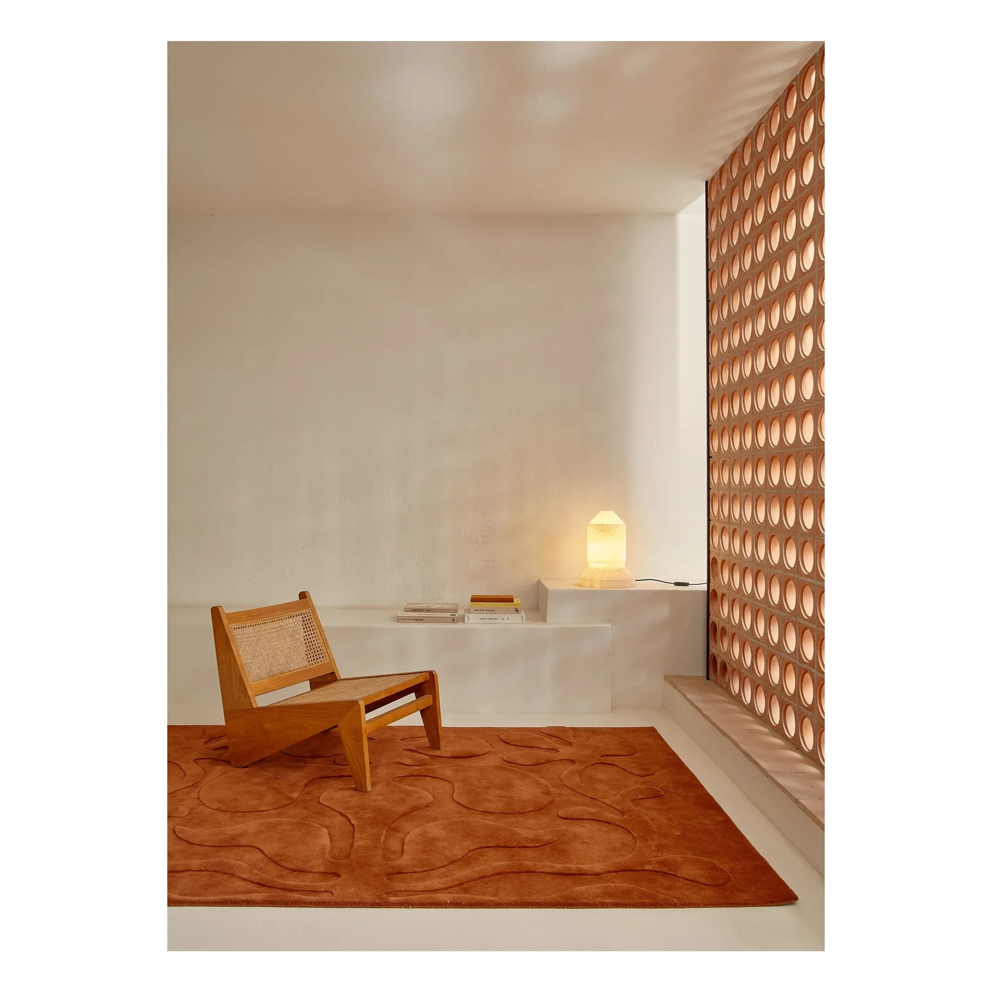 Tapis en laine Rooted, Lucia Eames | Terracotta- Image produit n°1