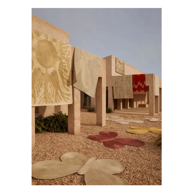 Tapis en jute Butterfly, Lucia Eames | Ocre