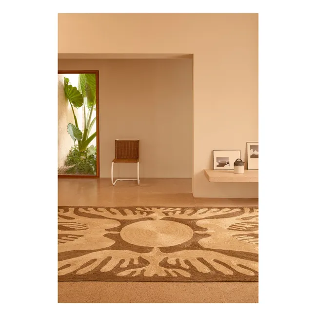 Tapis en jute Sunbirds, Lucia Eames | Charbon