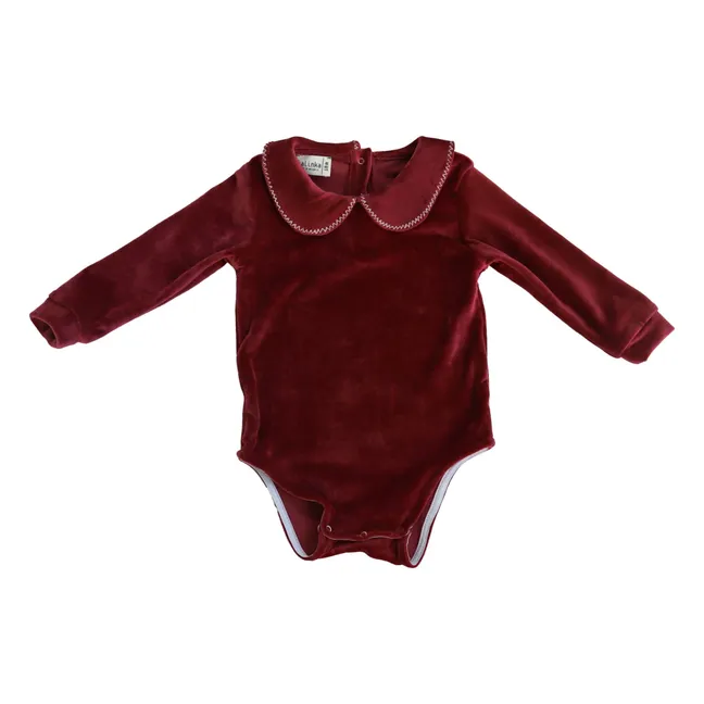 Barboteuse Rita Velours | Rouge foncé