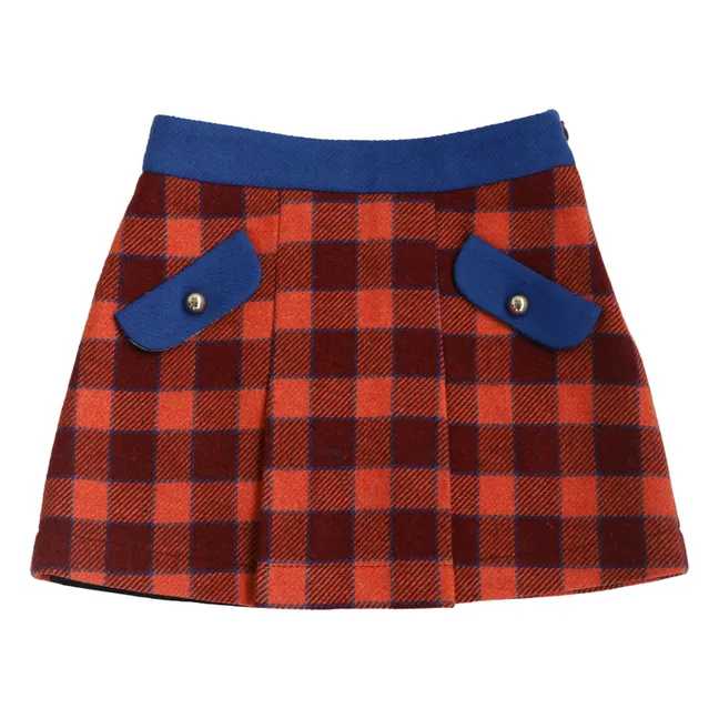 Jupe Dianna Carreaux Laine | Orange