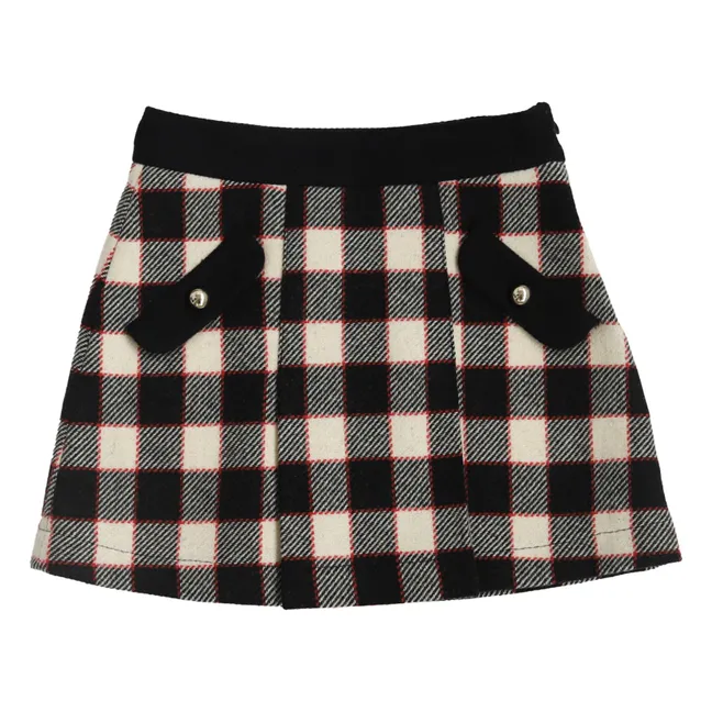 Jupe Dianna Carreaux Laine | Noir