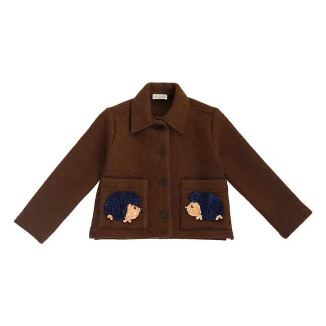 Veste Hedgehog Laine Feutrée | Marron