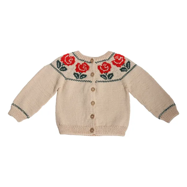 Cardigan Rose Laine Mérinos | Beige