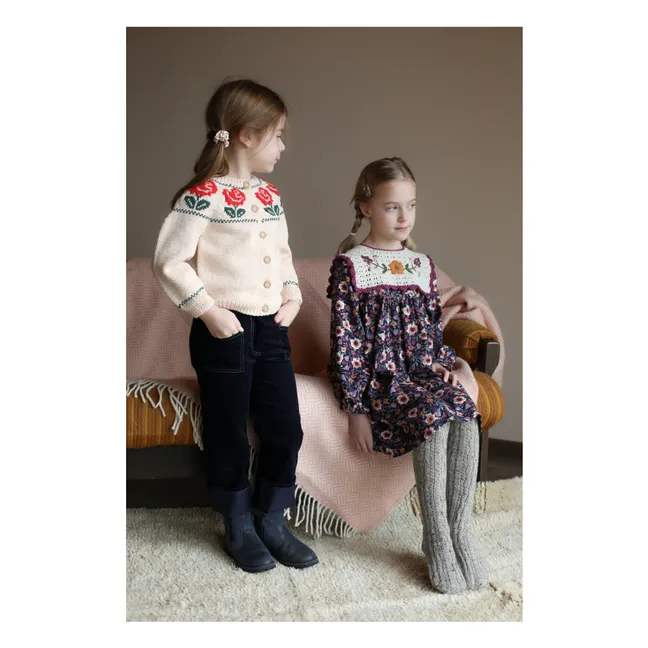 Cardigan Rose Laine Mérinos | Beige