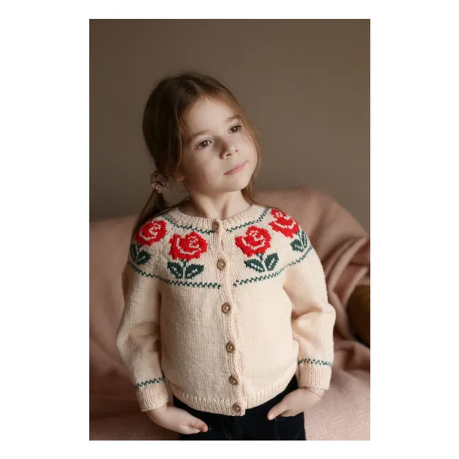 Cardigan Rose Laine Mérinos | Beige