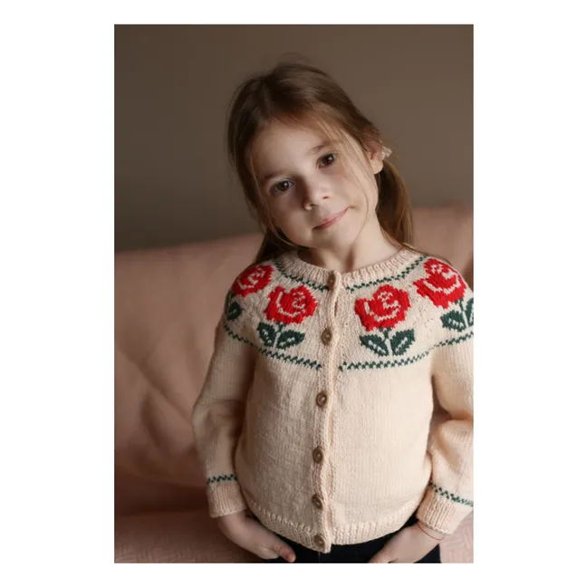 Cardigan Rose Laine Mérinos | Beige