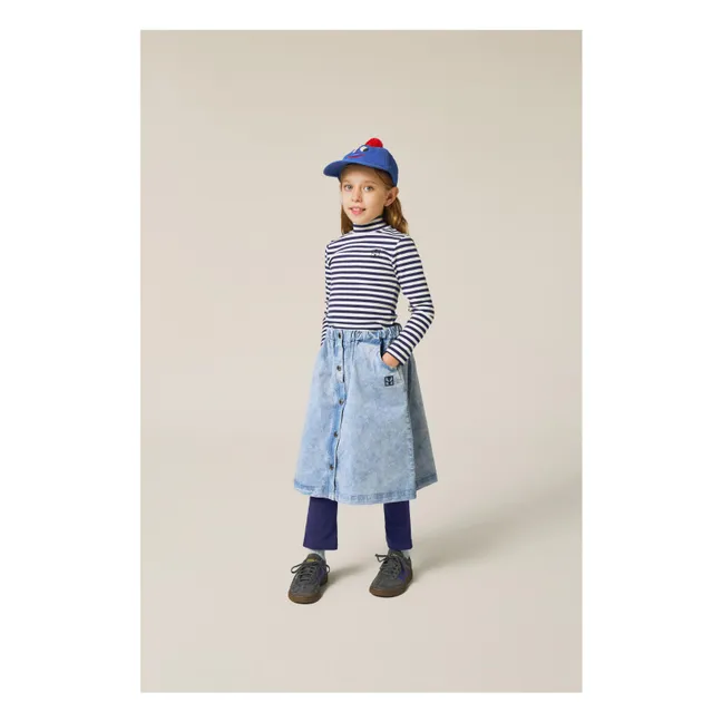 Striped turtleneck | Blue