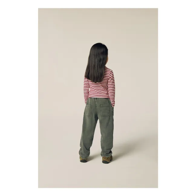 Striped turtleneck | Burgundy