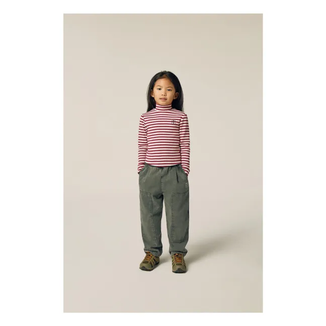 Striped turtleneck | Burgundy